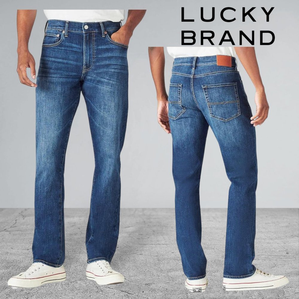 Lucky Brand Mens 410 Blue Athletic Fit Mid-Rise Denim Straight Leg Jeans 40X30